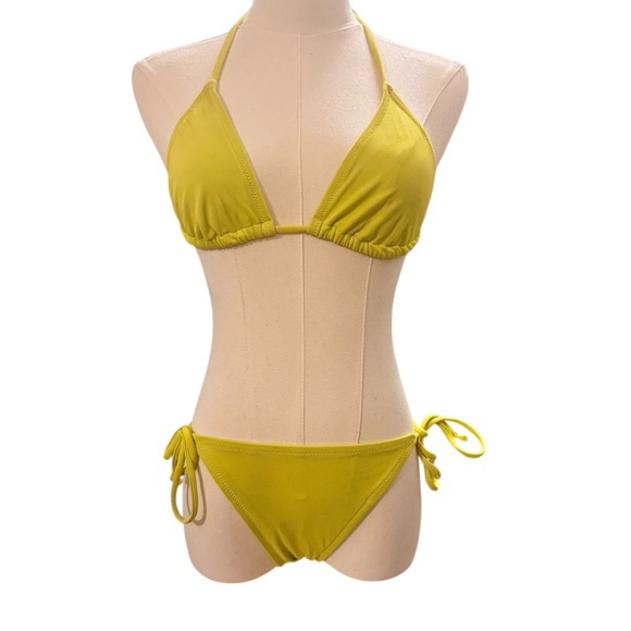 J.Crew Chartruse (Yellowish Green) String Bikini Set - Picture 2 of 11